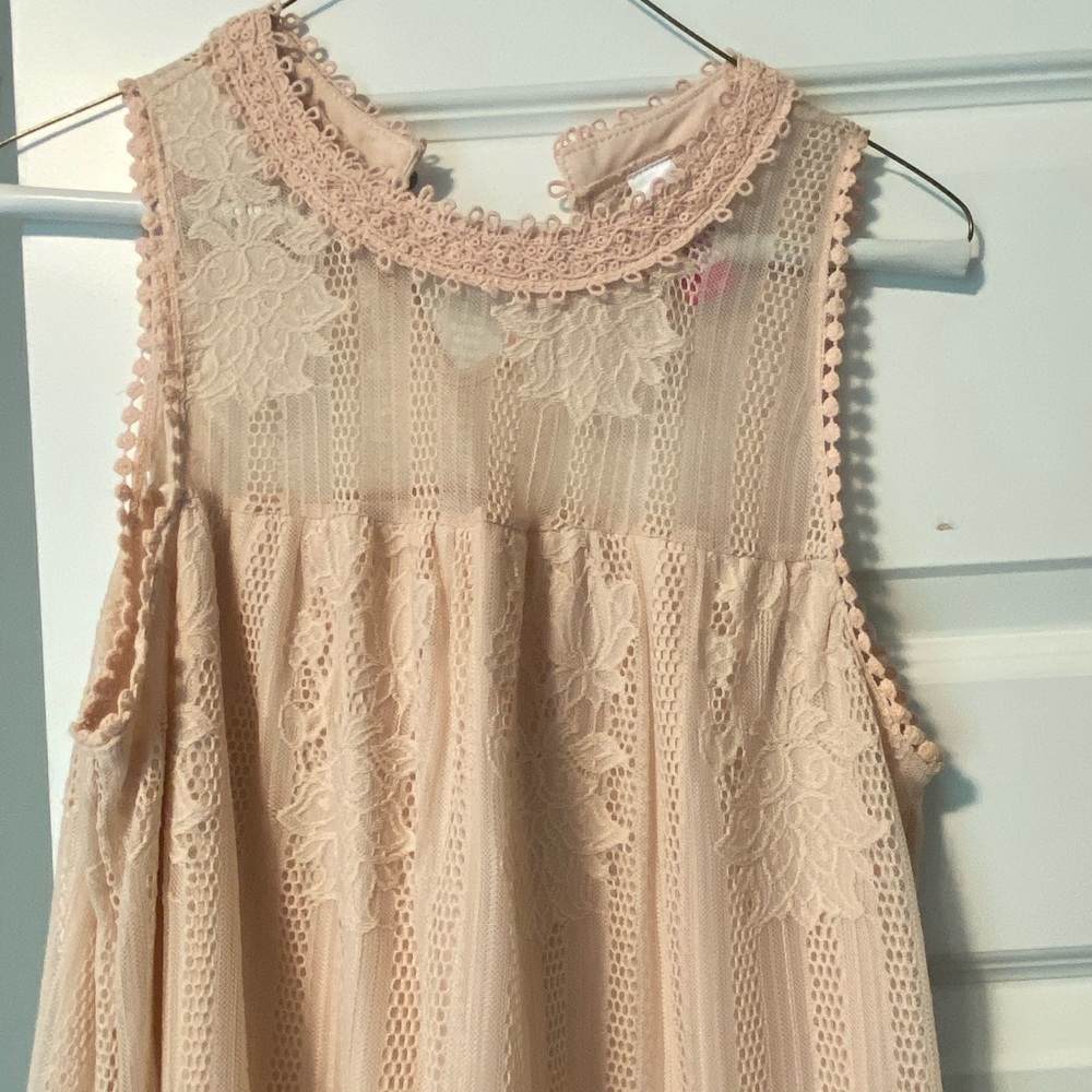 Junior size large Pale Pink Lace dress